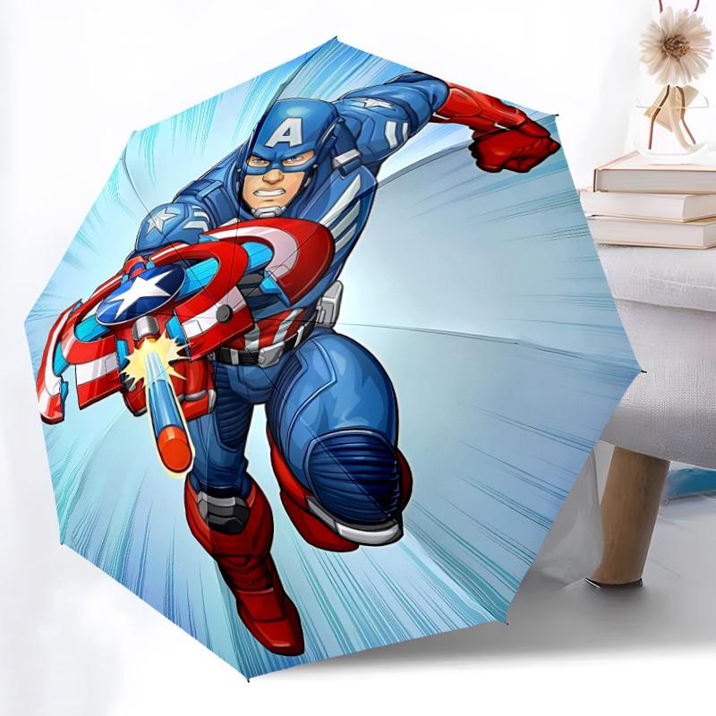 1pc Captain America, Shield Automatic Folding Umbrella - Sturdy 8-Rib Polyester Canopy,Sun-Defying Travel Companion yy251023156