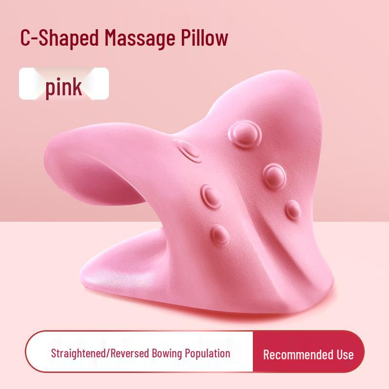 C-образный массажер для шеи и плеч: Подушка для поддержки шейного отдела позвоночника и акупрессуры для расслабления и коррекции осанки