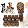 4Pcs Non-Slip Dog Socks with Silicone Grippers Licking Paws Prevention Adjustable Strap Breathable Waterproof Elastic Socks Dog Hardwood Floor Socks
