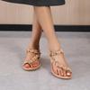 New Flat-bottomed Flower One-word Plus Size Shoes Size 43 Bohemian Sandals