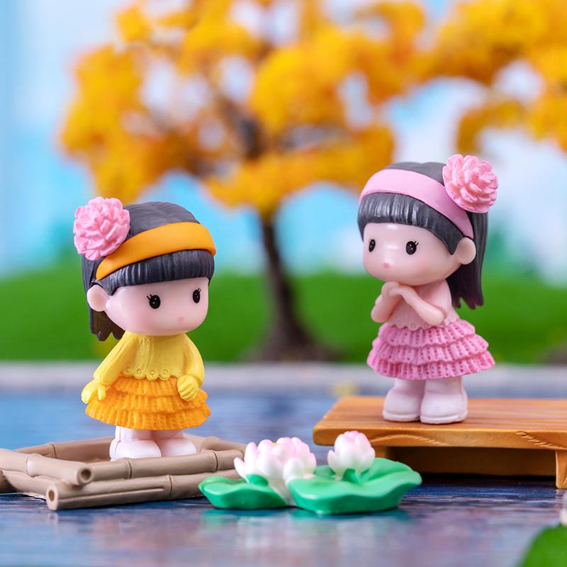 Mini Doll Figurines Lovers Figures Couple Miniature Decor Boy Girl Model For Fairy Garden Home Ornaments Valentine'S Day Gift