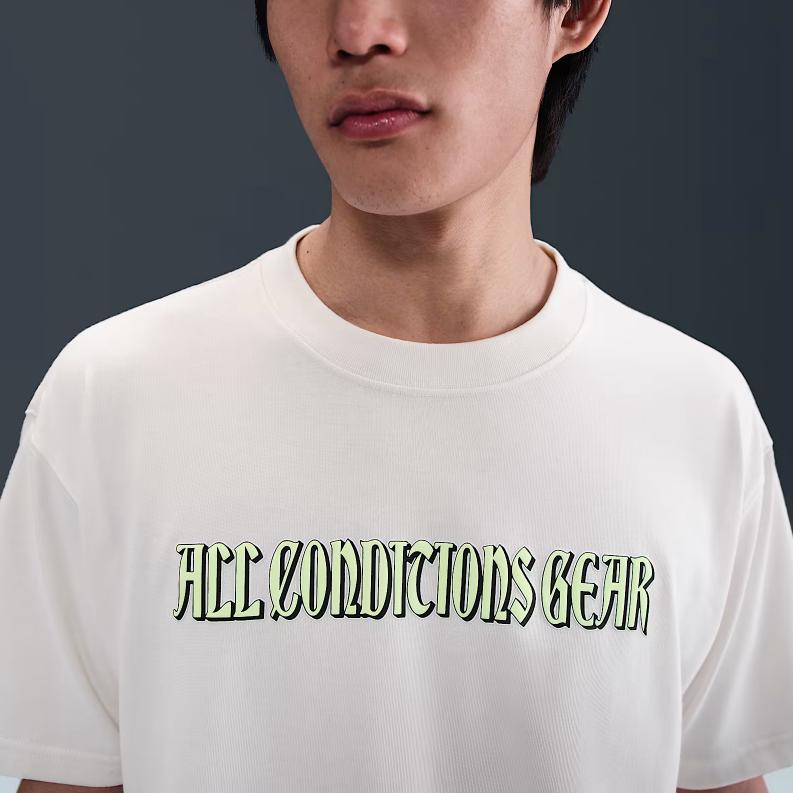 Nike Dri-Fit ACG Модная Быстросохнущая Футболка с Коротким Рукавом Свободного Кроя Мужские Топы Фантомно-Серый Белый HJ0885-030