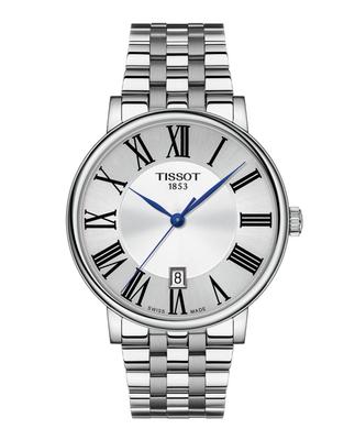 Часы TISSOT Carson с браслетом и серебристым циферблатом, T1224101103300, Мужские, Официально импортированы