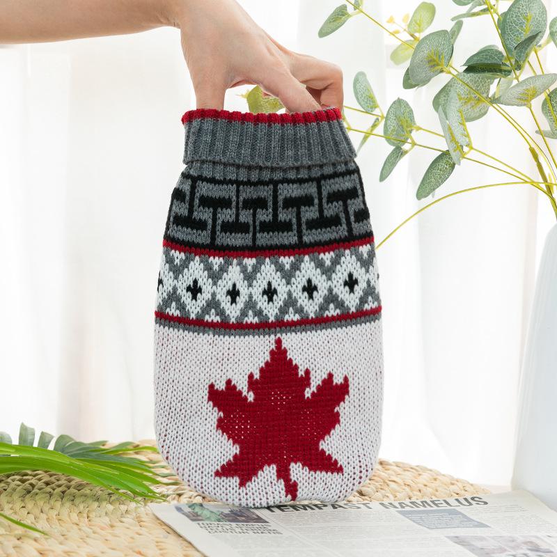 Свитер для собак, рождественская зимняя теплая одежда для собак маленьких собак, кошек, вязаное пальто для щенков, костюм французского бульдога, чихуахуа, йорка