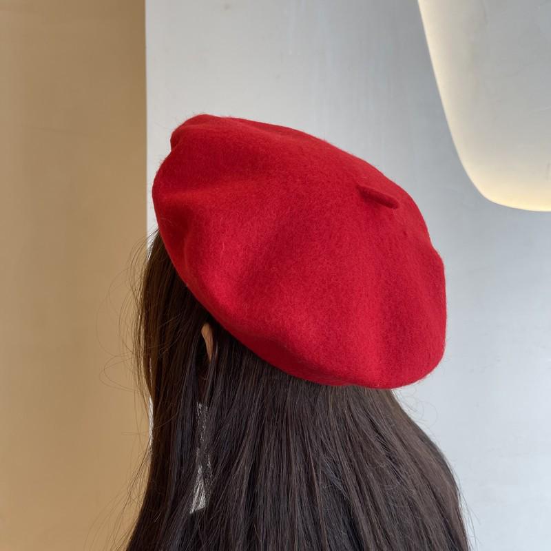 Берет из шерсти в корейском стиле Beilei: Универсальная шляпа художника на осень/зиму