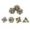 Набор из 7 металлических игральных костей, выдолбленные вверху, разные многогранные формы, прозрачные цифры, настольные игральные кости