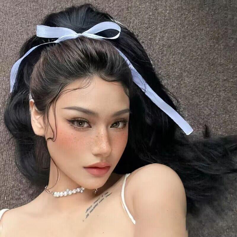 Korean Colorful Hair Bow Barrettes Trendy Ribbon Hair Clips Bowknot Hairpins Side Clips Headband for Girl Women Hair Accessories