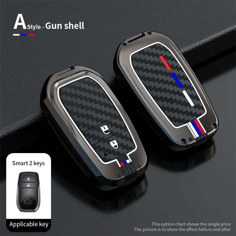 Чехол для автомобильного ключа из цинкового сплава для Toyota RAV4 Highland Coralla Hilux Fortuner Land Cruiser Camry Crown, брелок для ключей, аксессуары