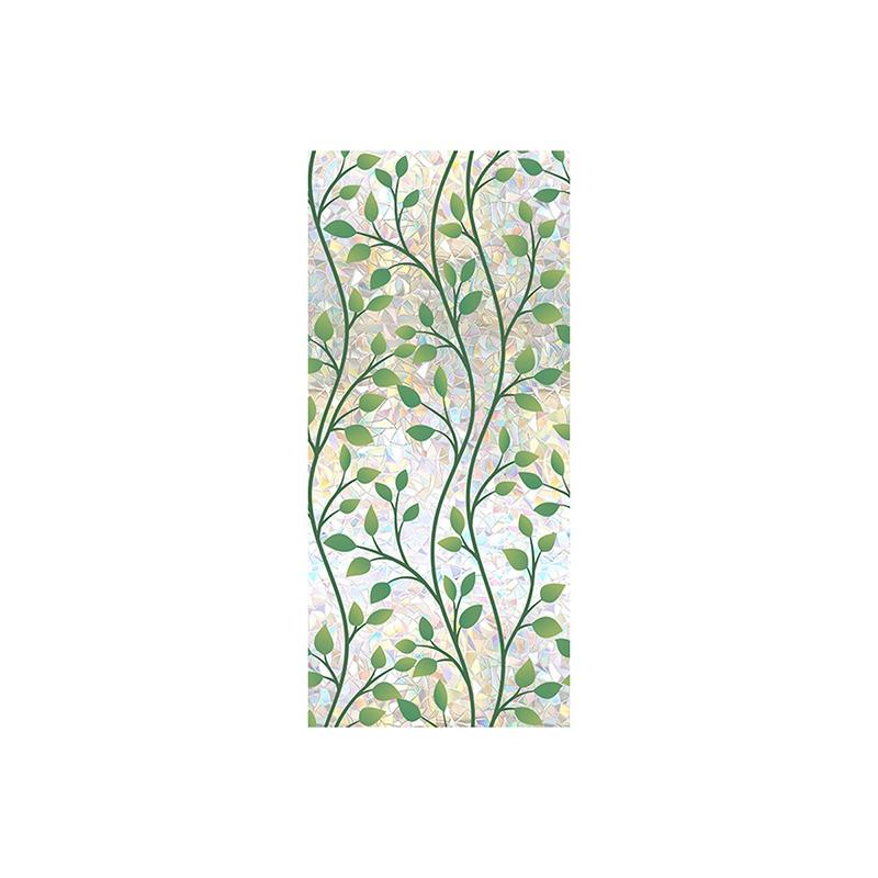 Green Plant Vine 3D Glass Film Application Sunshade Window Sticker Home Decoration Stickers Flower Shaped Window Film Home Decor