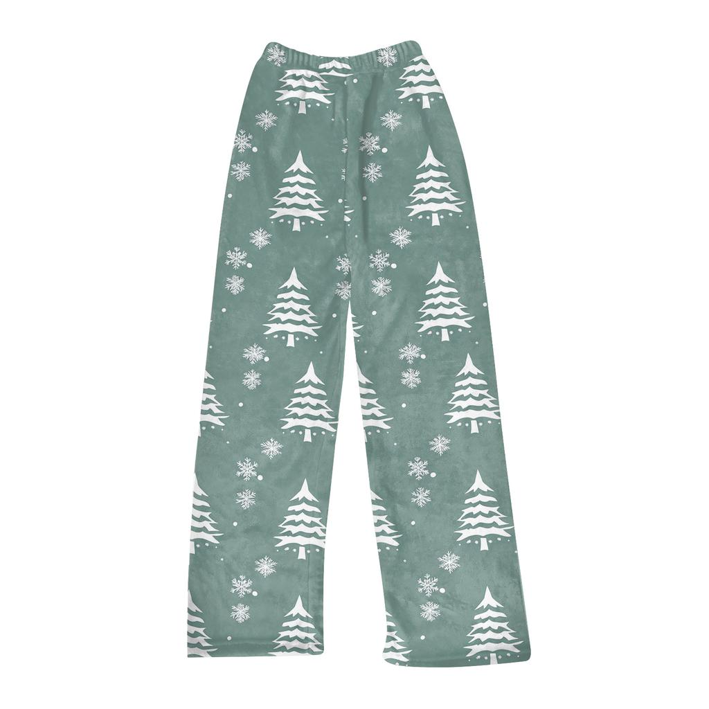 Children's Winter Pants Full Length Long Christmas Printed Pants