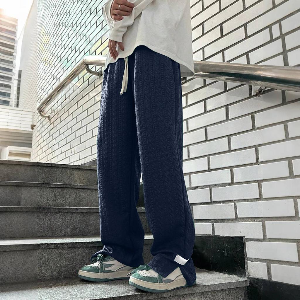Мужские однотонные свободные спортивные штаны с широкими штанинами, мужские повседневные модные спортивные штаны