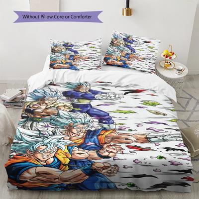 Постельное белье с рисунком DRAGON BALL, Комплект с одеялом, Пододеяльник, Наволочка, Домашний подарок на день рождения (1 пододеяльник + 2 наволочки, без наполнителя)