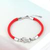 Double Sided Dog Korean Style Fashion New 925 Sterling Silver Jewelry Puppy Red Rope Dog Personality Bracelets Sb4
