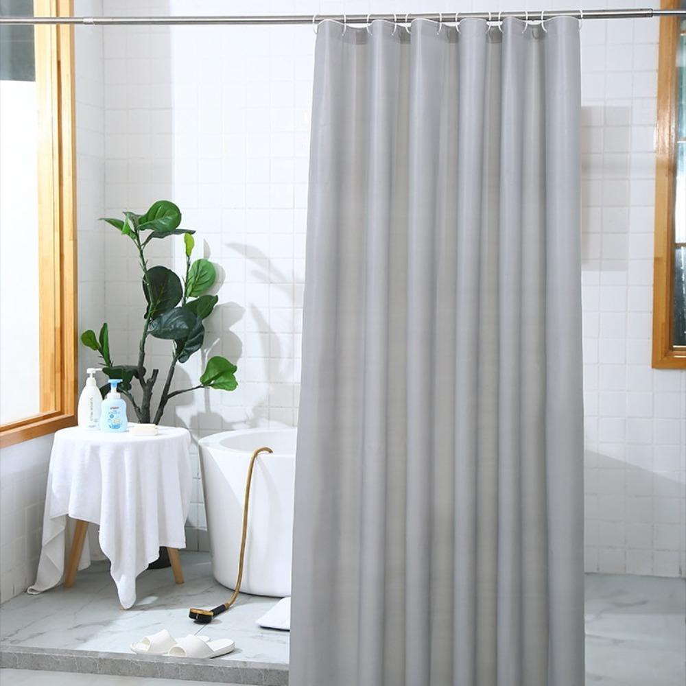 1PC PEVA Waterproof Shower Curtain Thickened Solid Color No Holes Bathroom Privacy Partition Bath Curtain Bathroom Curtain