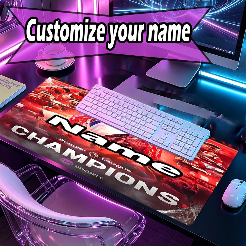 Custom Name Personalized football team Pattern Mousepad, Laptop PC Desk Mat, Decorative Desk Mat for Home Keyboard Pad Gift