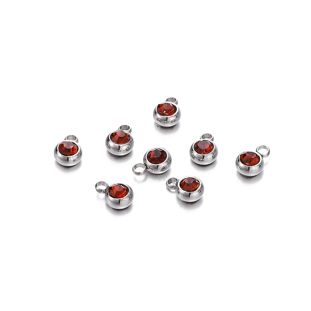 20 шт. 6 мм Бусины из нержавеющей стали со стразами Хрустальные Шармы Подвески для DIY Ожерелья Браслета Изготовления Шармов Аксессуары
