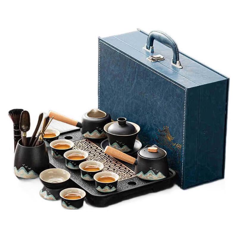 Handun Black Pottery Gongfu Tea Set - Qianli Jiangshan Edition