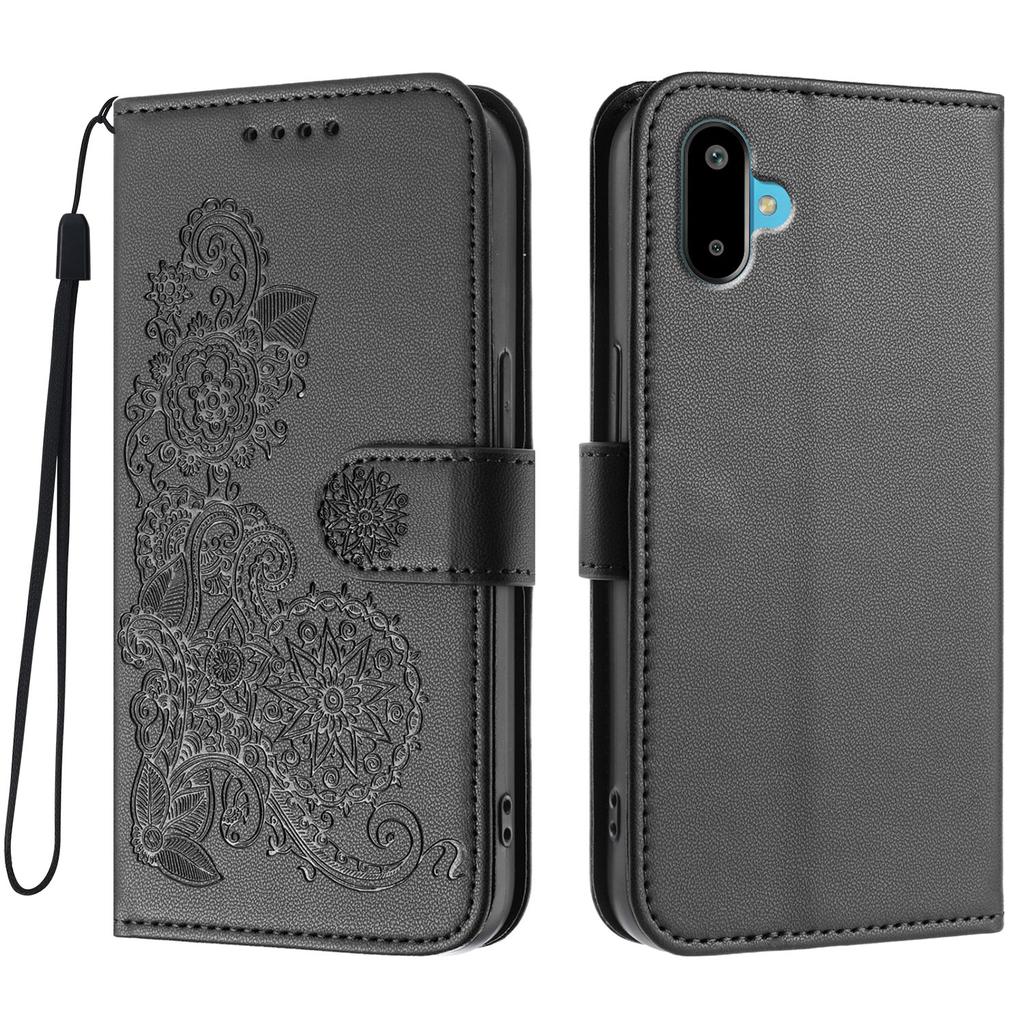 For Samsung Galaxy M06 5G/Galaxy F06 5G Phone Cases Mandala Flower Leather Wallet Mobile Cover with Strap