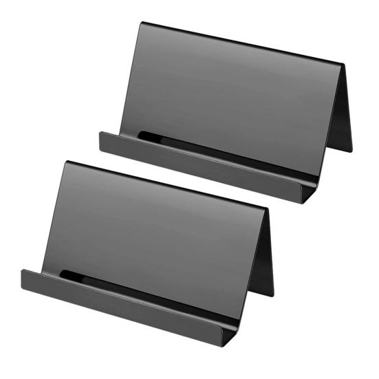 Yousheng Stainless Steel Business Card Holder Professional Business Mental Case Rack Open Design Desktop Organizer for Office Desk