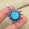 Blue Chalcedony Gemstone Jewelry 925 Sterling Silver Handmade Wonderful Pendant For Women