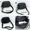 Compact Shoulder Bag For Daily Use Sleek Design Unisex Synthetic Leather Black Gray Military Green 18x14x6cm
