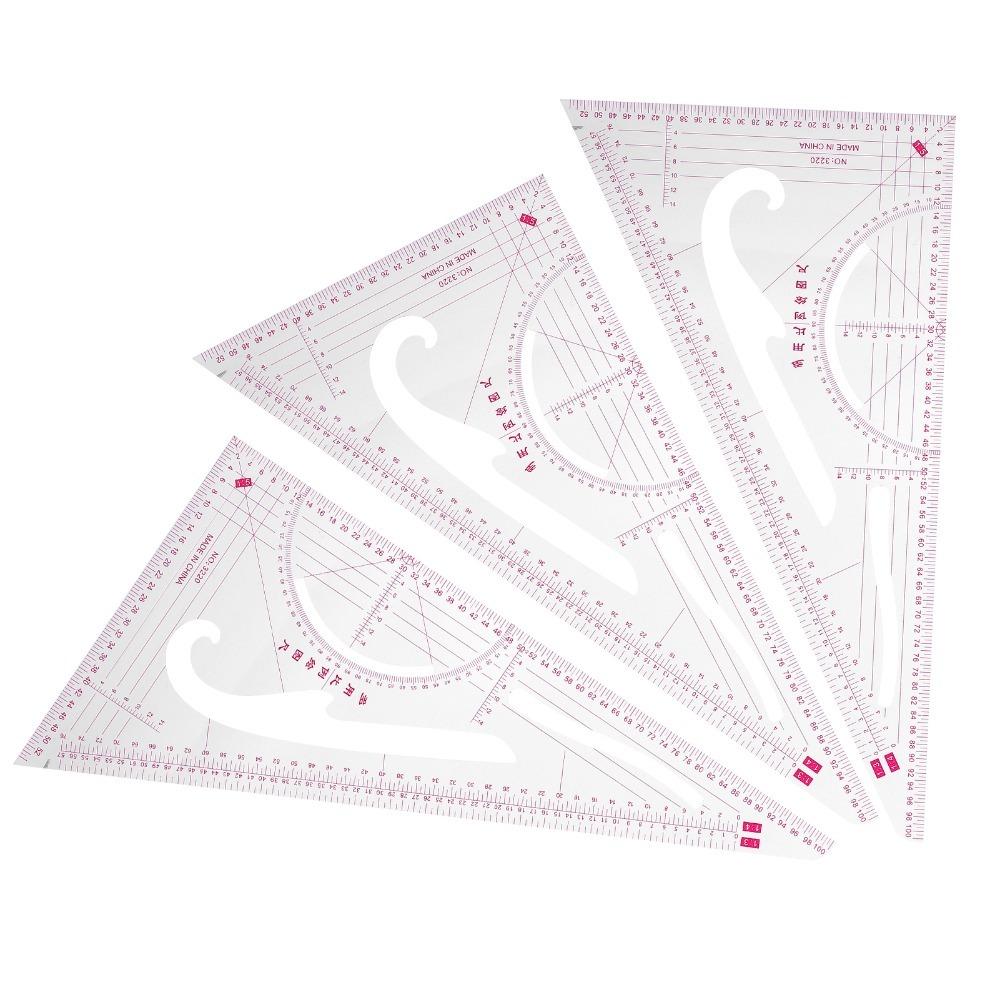 3pcs Flexible Garment Ruler Precise Measurement Scale Multifunctional Ruler Pattern Making