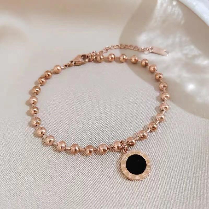 Trendy Gold Rose Geometric Titanium Steel Bracelet For Women 2024 Summer