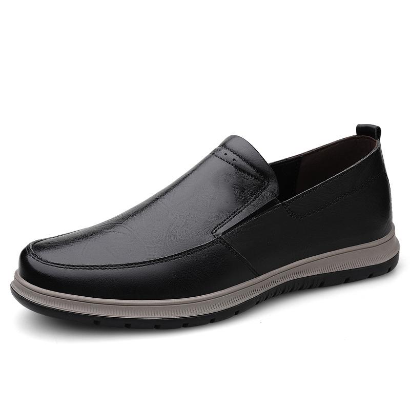 Best Seller Mens Comfortable Slip-on Genuine Leather Loafers Casual Shoes Soft Lining Rubber Outsole for Business Office Wedding