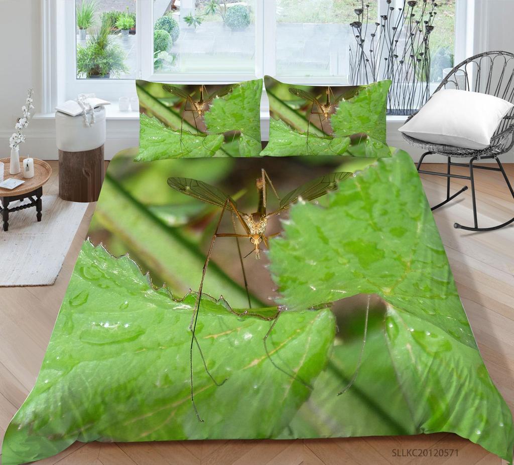 Women Home Bed Set Creative Mosquito Painting Duvet Cover Set Highend Bedding Cover Suit Pillowcase Stylish Bedding Cover