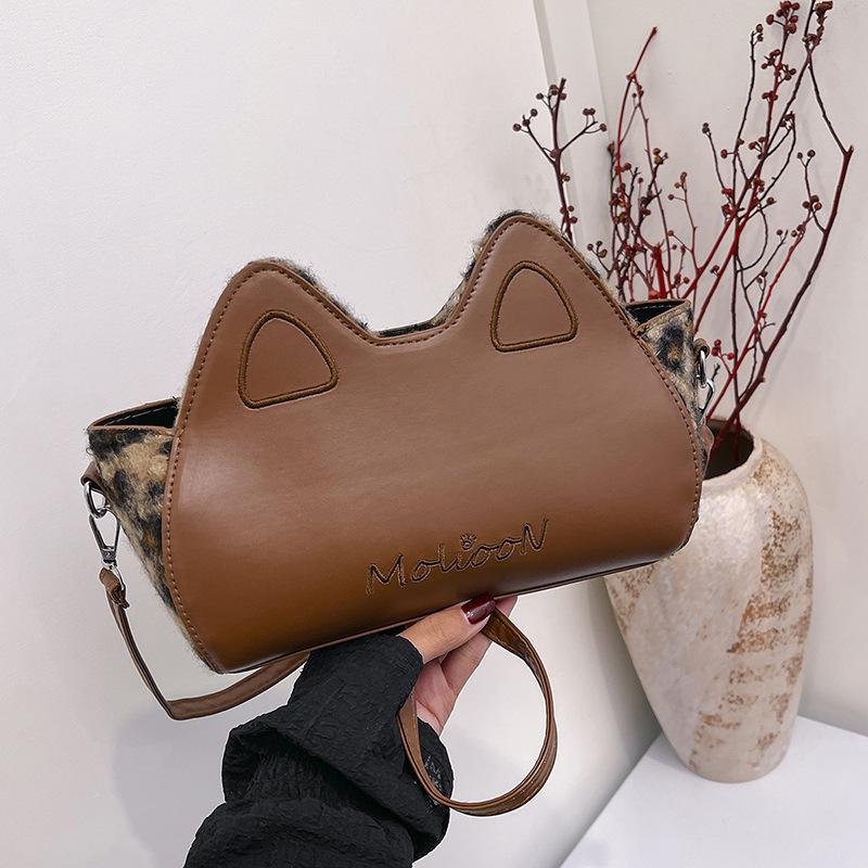 Cute Girl Kitten Bag Fashion Cartoon Animation Shoulder Bag Casual Women'S Bag