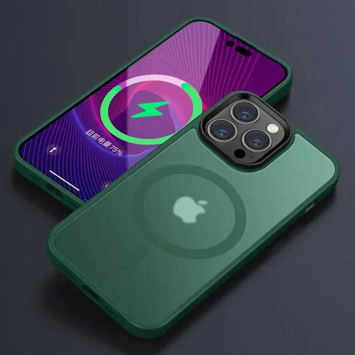 Роскошный матовый прозрачный чехол с магнитами MagSafe для iPhone 16 15 14 13 12 11 Pro Max 14 Plus, противоударная крышка для беспроводной зарядки