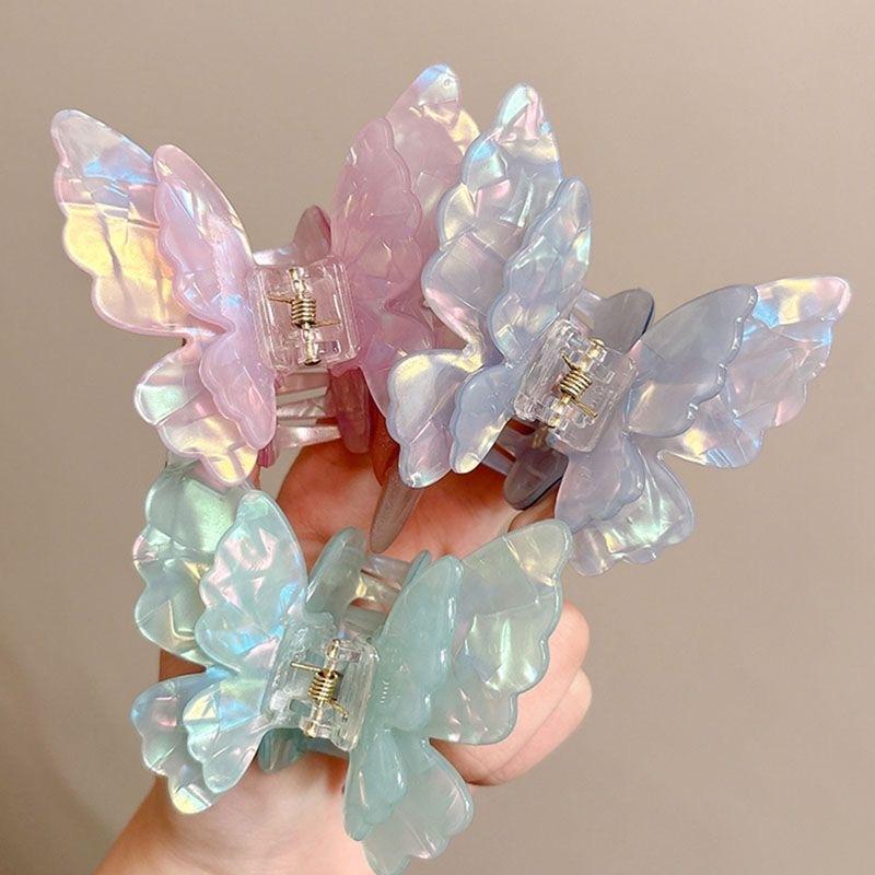 Сказочные красочные бабочки, заколки для волос, сладкие ацетатные заколки-крабы, заколки для волос, головные уборы для женщин и девочек, французские аксессуары для волос