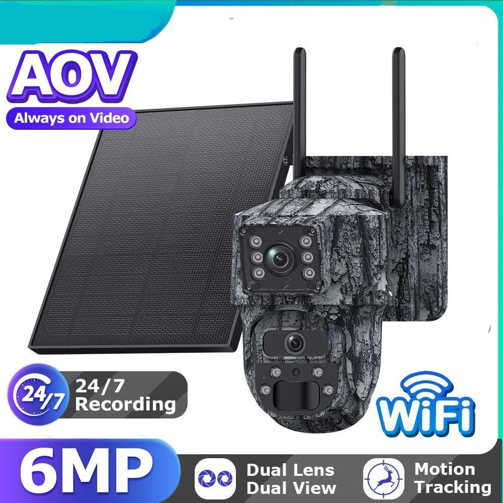 Dual Lens 4G Solar-Powered Wireless HD Outdoor Camera - 6MP Hunting Camera