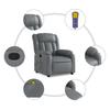 Massage Chair Relaxation Chair Grey Faux Leather