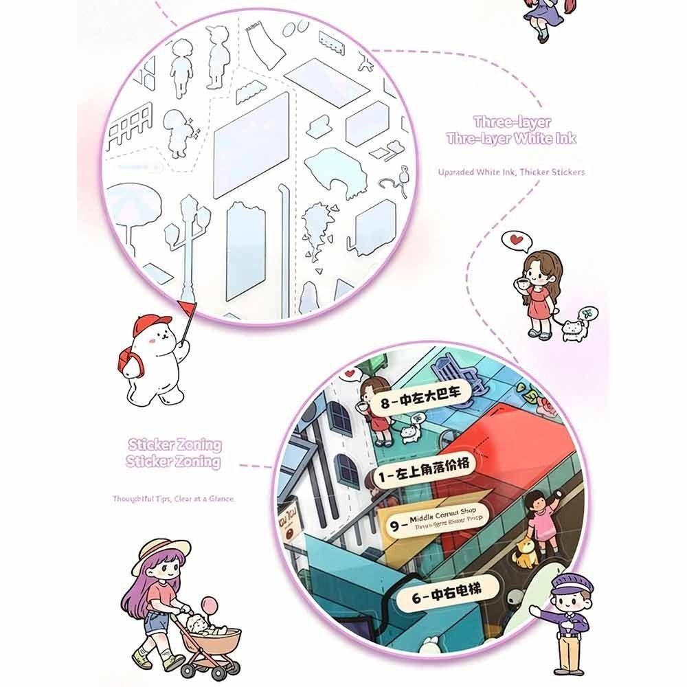 DIY Design 3D City Sticker Kawaii Design Street Scene Sticker Landscape Sticker Home Decoration
