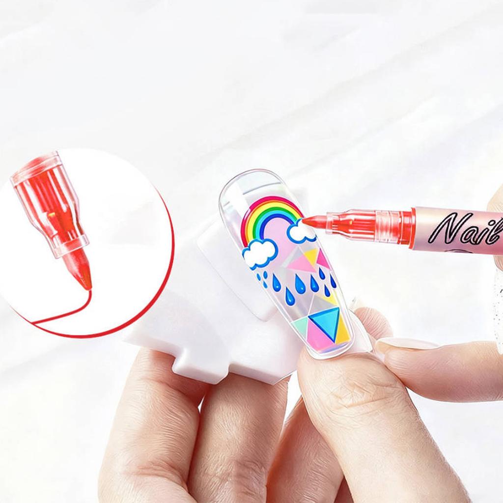Nail Pen, Painting And Outlining Pen, 0.7mm Nail DIY Quick-drying Pen, Colorful Painting And Outlining Nail Pen,30ML