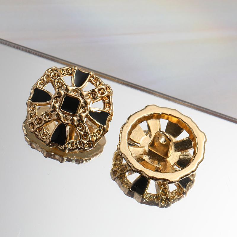 10 шт., красивые полые пуговицы с цветком, высокое качество, цельнометаллические круглые пуговицы, аксессуары для женской одежды