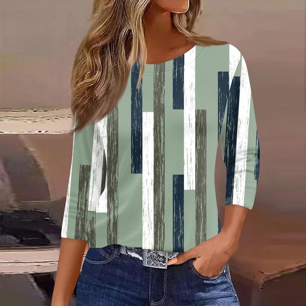 Женская рубашка свободного покроя с рукавом семь четвертей и ретро-цветочным принтом