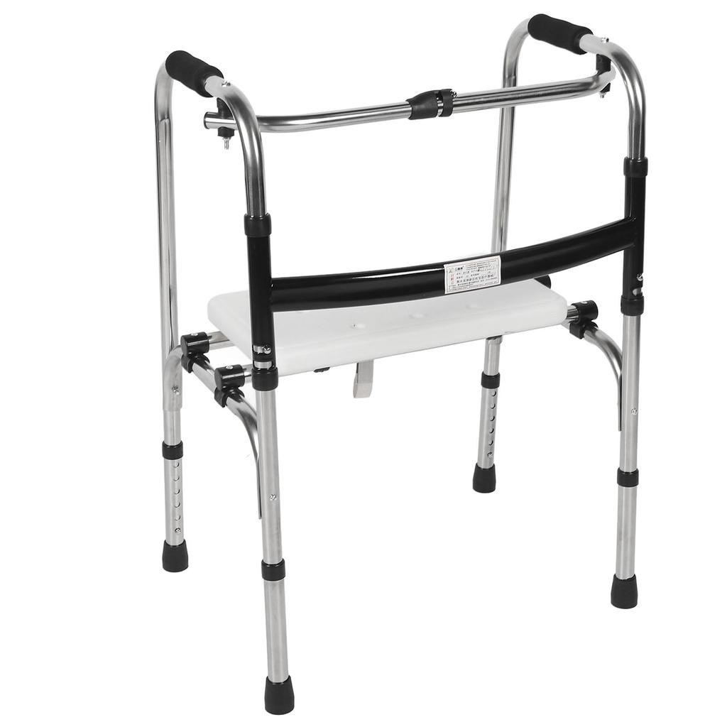 Narrow Walker Adjustable 6 Gears Stainless Steel Folding Elderly Walking Aid for Hospital Family