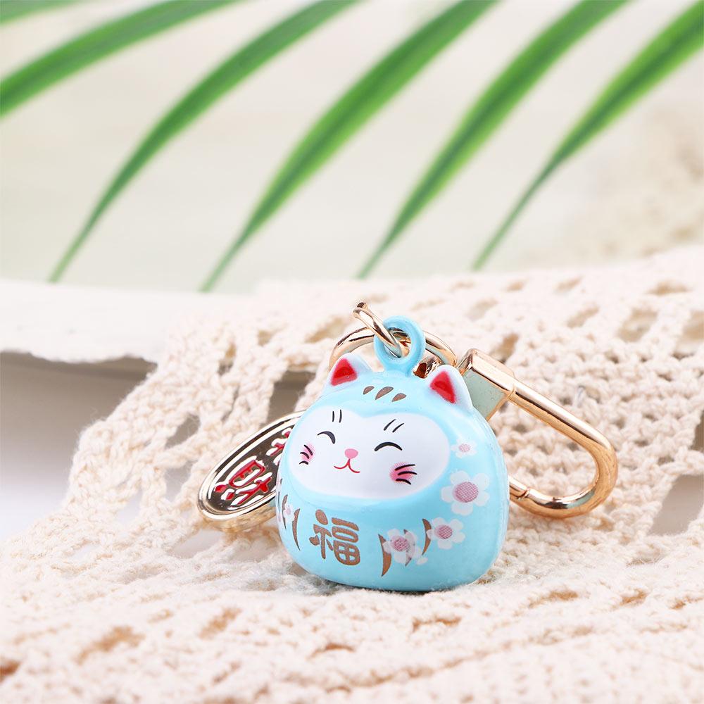 Door Key Silicone Charm Car Key Lucky Cat Keychains Pendant Bag Decoration Maneki Neko Keyrings