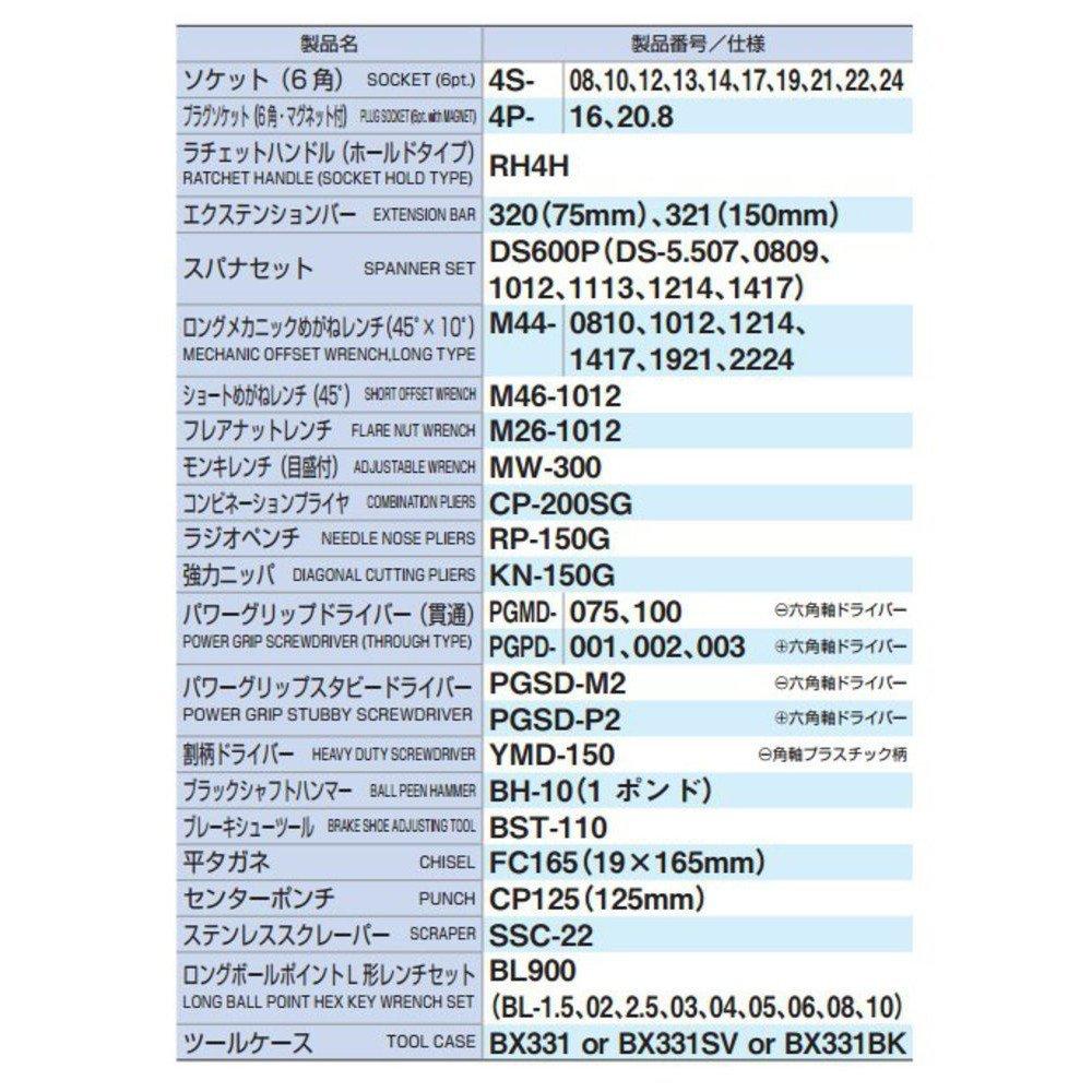 Набор инструментов TONE TSA4331 Привод Красный Содержимое 56 предметов 12,7 мм (1/2")