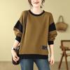 Хлопковый свитшот, женский осенне-зимний свободный удобный пуловер с круглым вырезом, повседневный мягкий пуловер с длинными рукавами