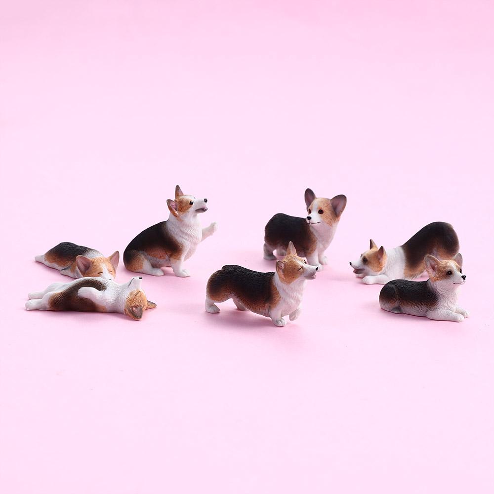 Children's Gift Mini Animal Dog Doll Simulation Dog Car Ornament Corgi Model Miniature Figurines