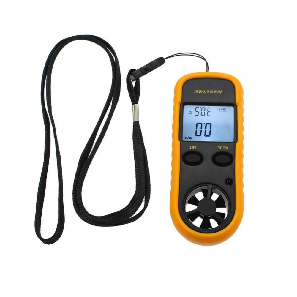 Mini Digital Anemometer Hand-held LCD Display Air Velocity Meter -10°C ~ 45°C 30m/s Wind Speed Gauge Airflow Testing