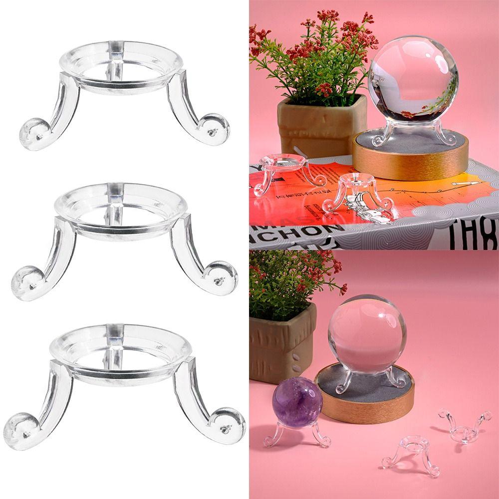 5Pcs Transparent Crystal Ball Base Photography Props Glass Sphere Holder Acrylic Glassball Base Display Stand Home Decoration