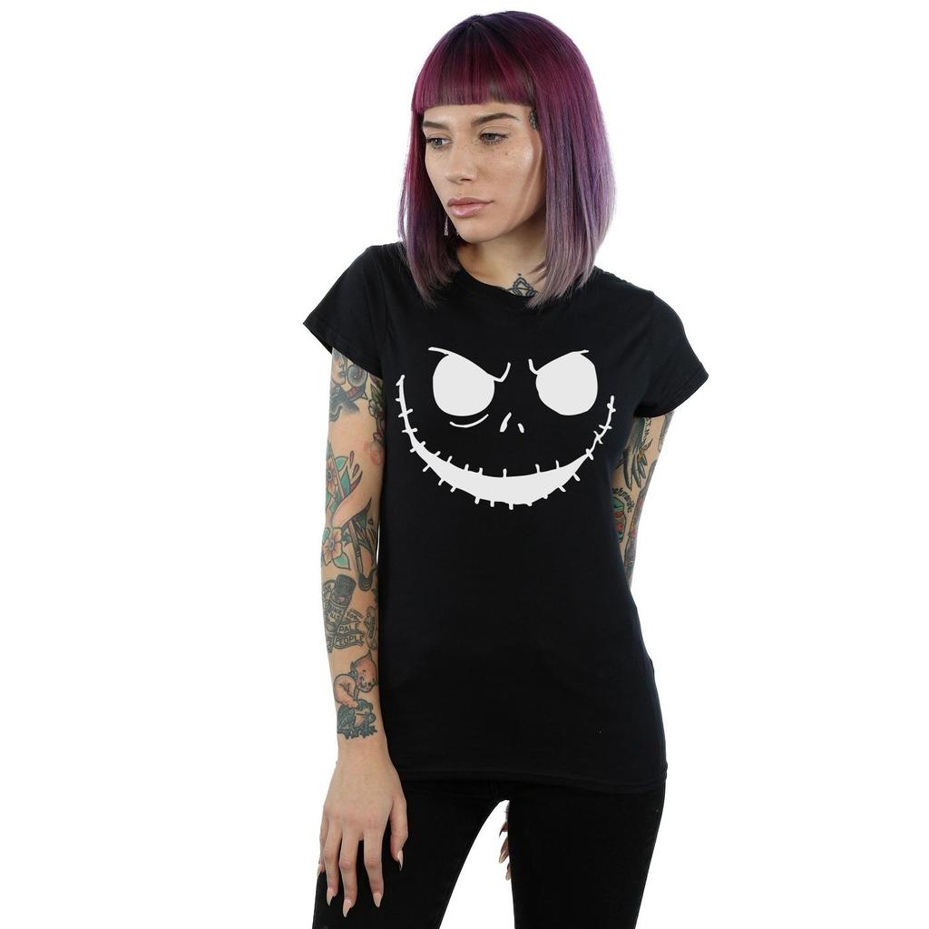 Disney Womens/Ladies Nightmare Before Christmas Jack´s Face Bold Cotton T-Shirt
