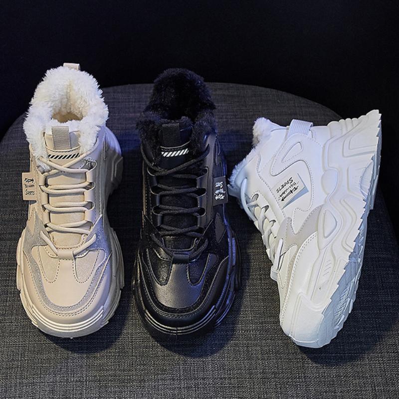 Женская обувь зимняя на толстой подошве бархатная теплая спортивная обувь модная и удобная повседневная обувь