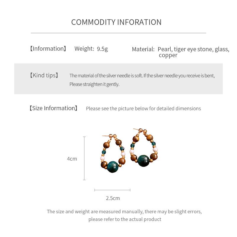 Vintage Handmade Beaded Earrings for Women Mix Color Tiger Eyes Stone Crystal Pearl Beads Drop Earrings Elegent Luxury Jewelry