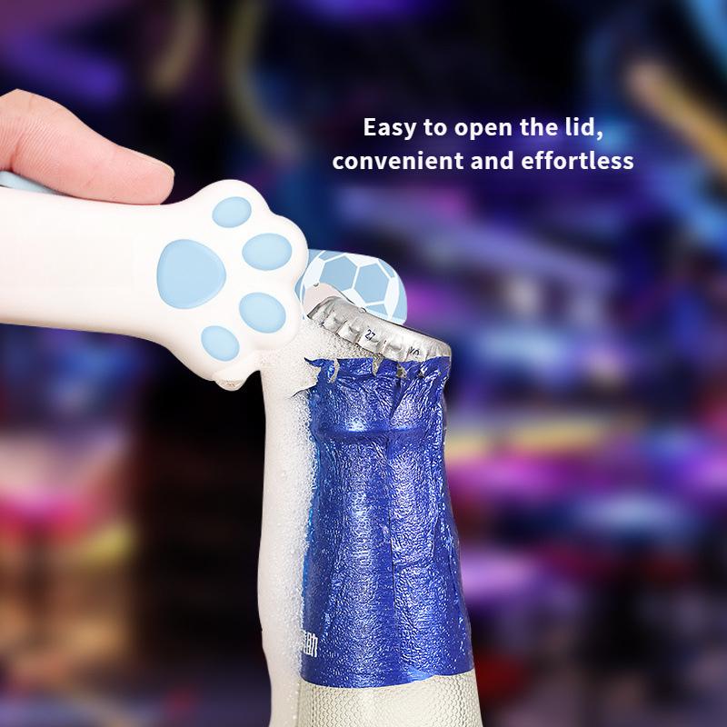 1pc Cat Paw Design Multifunctional Can, Bottle, Box Cutter Knife , Heavy Duty with Handle , Lock, Automatic Opening Mechanism