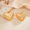 Серьги-пусеты Design Sense Ins Stripe Love Женская мода и универсальные простые серьги-линии из сплава в форме персикового сердца